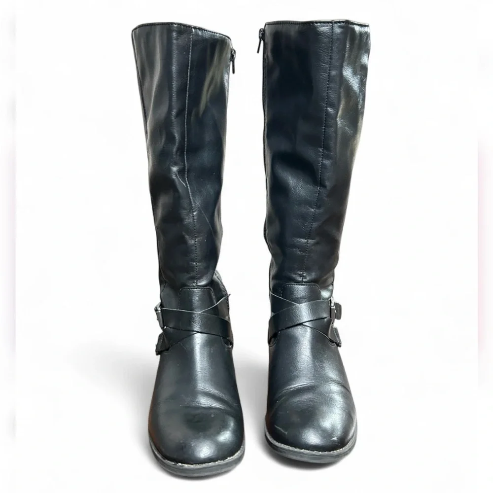 Style & Co. Women’s Black Boots 8M With Zipper And Buckles